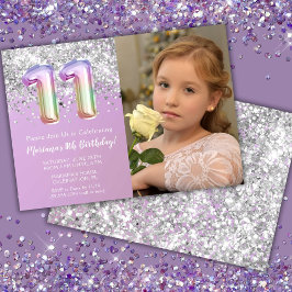Foto Rainbow Sparkle 11-årsdag Inbjudningar