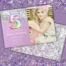 Foto Rainbow Sparkle 5-årsdag Inbjudningar