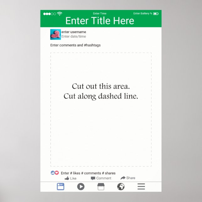 Foto Rekvisita Ram Grön Sociala Medier Design Poster (Framsidan)