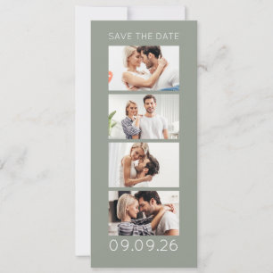 Foto remsa 4 bilder QR Fotobox Bröllop Sage Spara Datumet