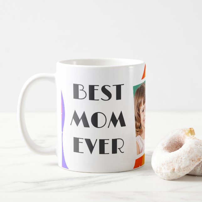 Foto Retro Vågig Pastell Mors Dag Kaffemugg (Med munk)