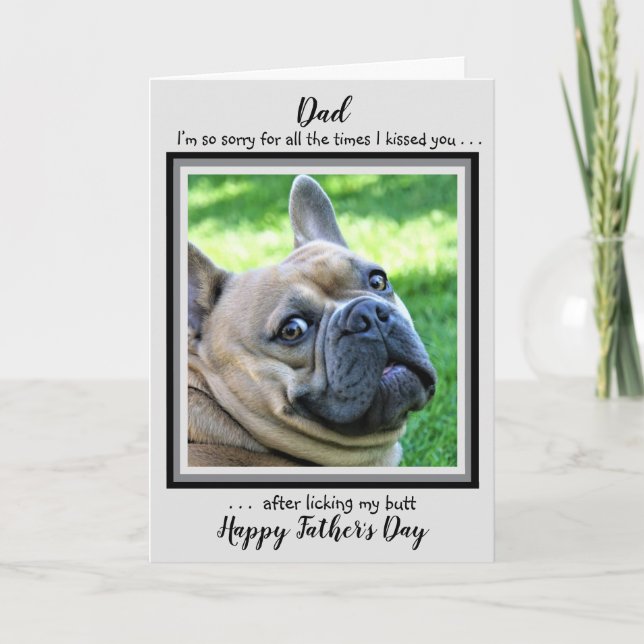 Foto rolig hund Pappa - Lycklig Fars dag - Pappa H Kort (Framsida)