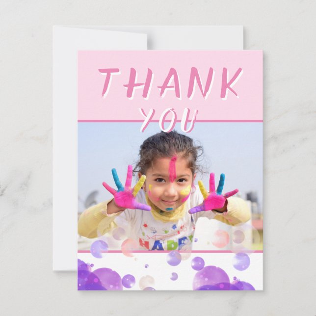 Foto Rosa Bubblor Tjejig Barnkalas Födelsedagsfest (Framsida)