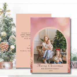 Foto Rosa Modern God jul Julkort
