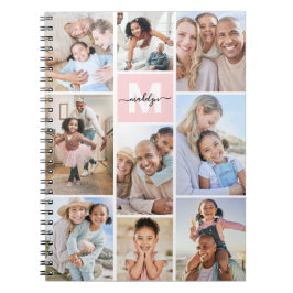 Foto Rosa Monogram med Röda Kinder Anteckningsbok