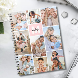 Foto Rosa Monogram med Röda Kinder Anteckningsbok