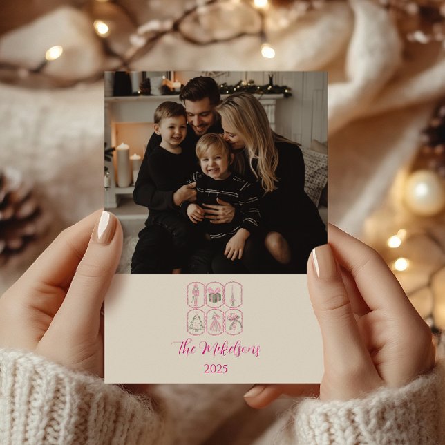 Foto Rosa Nötknäppare Coquette Jul Julkort (Skapare uppladdad)