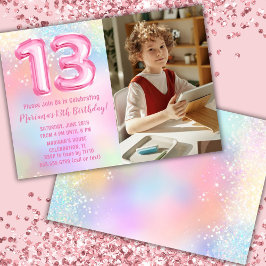 Foto Rosa Regnbåge 13-årsdag Inbjudningar