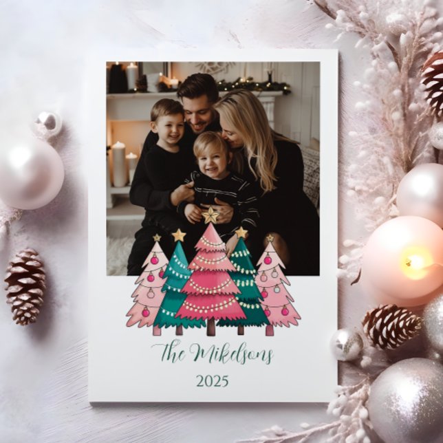 Foto Rosa Skog Jul Julkort (Skapare uppladdad)