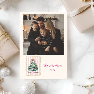 Foto Rosa Slöja God Jul Julkort