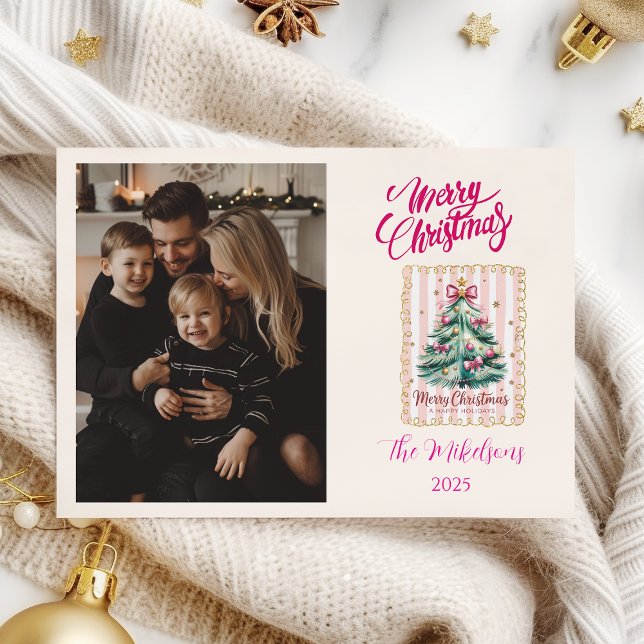 Foto Rosa Slöja God Jul Julkort (Skapare uppladdad)