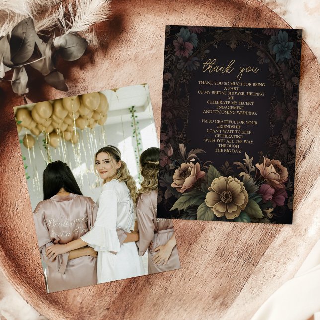 Foto Royal Viktoriansk Gotisk Blommig Brudklänning Tack Kort (Skapare uppladdad)