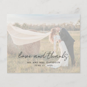 Foto Rustic Script Modern Bröllop Tacksamhetskort