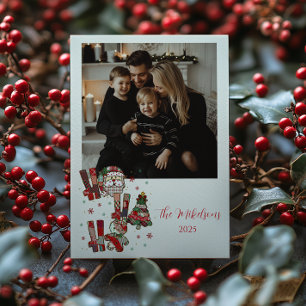 Foto Rustik Lappteknik Ho Ho Ho Jul Julkort