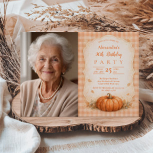Foto Rustik Pumpa Blommig 90-årsdag Inbjudningar