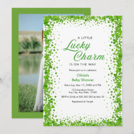 Foto Shamrock En lite Lucky Charm Baby Shower Inbjudningar