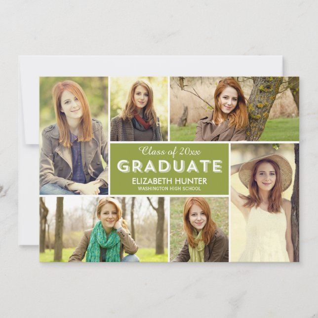Foto Showcase EDITABLE FÄRG Studenten Card Inbjudningar (Framsida)