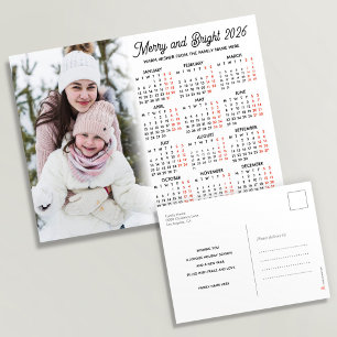 Foto Simple Modern White Calendar 2026-familjen Helg Vykort