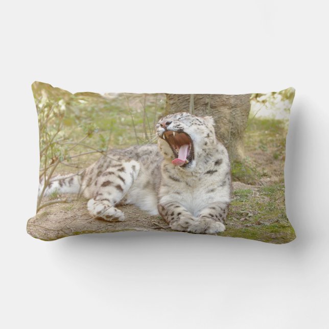 Foto snö leopard cat, animals . dekorativ kudde (Framsida)