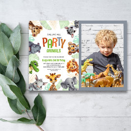 Foto som anropar alla Party-djur Cute Jungle Inbjudningar