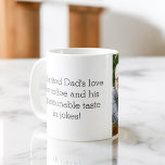 Foto som Far som dotter eller son Kaffemugg<br><div class="desc">Vi firar den speciella förbindelsen mellan far och barn med vår hjärtan "Som Far som dotter eller Son" Kaffe Mugg. I personlig mugg fångas kärnan i den unika förbindelse som delas mellan ett pappa och hans barn, skapar den perfekten för Fars dag, födelsedagar eller tillfälle. Den här keramiska mugg är...</div>
