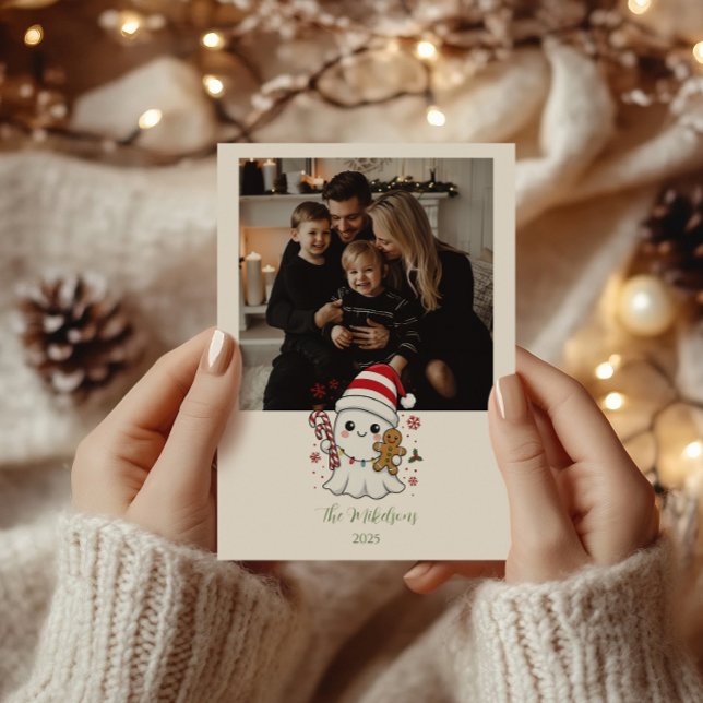 Foto Söt Spöklik Jul Julkort (Skapare uppladdad)