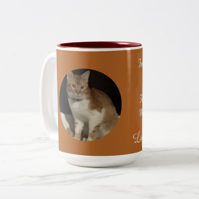 Foto Sött Katt Text  Två-Tonad Mugg (Framsida vänster)
