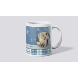 Foto Spanska Glad Jul Elegant Blå Kaffemugg