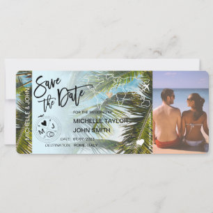 Foto Spara datum Boarding Pass Palm Inbjudan