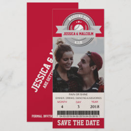 Foto Spara Datum Bröllop Sport Biljett Inbjudningar