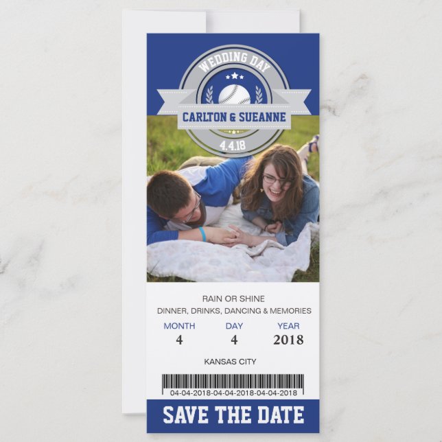 Foto Spara Datum Bröllop Sport Biljett Spara Datumet (Framsida)