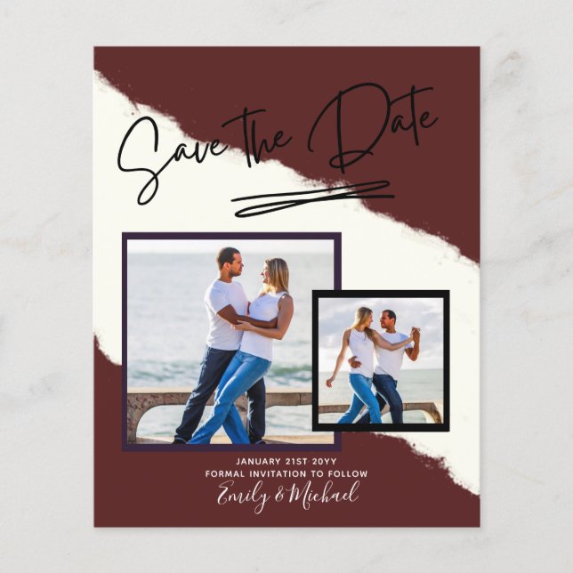 FOTO-spara datum - modernt handskrivet skript Flygblad (Framsidan)