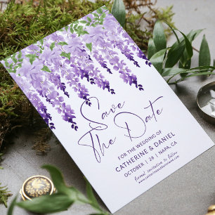 Foto Spara Datum Vattenfärg Wisteria Bröllop Datumet