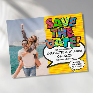 Foto Spara Roligten Retro Tecknad Bok-popup-bild f Vykort