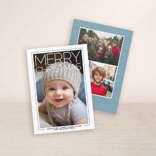 Foto - stort God jul - Baby blue accenter Julkort