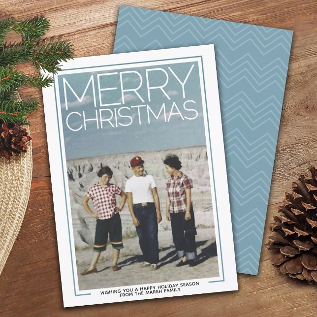Foto - stort God jul - Modern Vita Gräns Julkort (Skapare uppladdad)