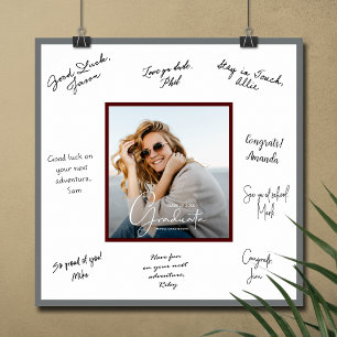 Foto Studenten Autograph Mörk Maroon Grått Poster