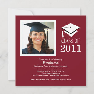 Foto Studenten inbjudan ~Classy Maroon & White