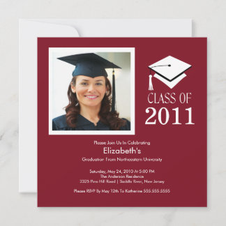 Foto Studenten inbjudan ~Classy Maroon & White