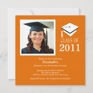 Foto Studenten inbjudan ~Classy Orange & White