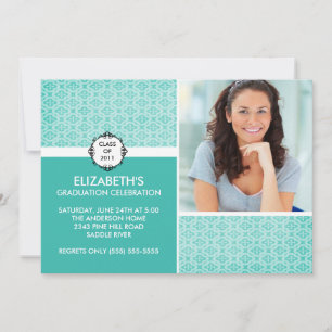 Foto Studenten inbjudan ~Classy Turquoise