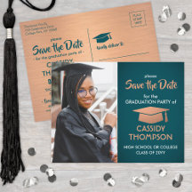 Foto Studenten Teal & Faux Copper Spara datum