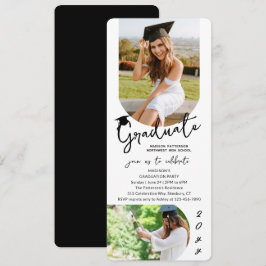 Foto Studentfest Modern Elegant-skript Inbjudningar