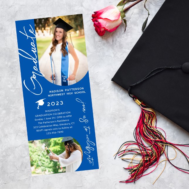 Foto Studentfest Modern Elegant-skript Inbjudningar (Skapare uppladdad)