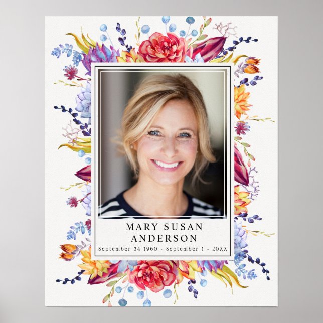 Foto-succulenter välkomstskylt till minne av kärle poster (Framsidan)