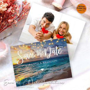 Foto Summer Sunset Tropical Beach Wedding Spara Datumet