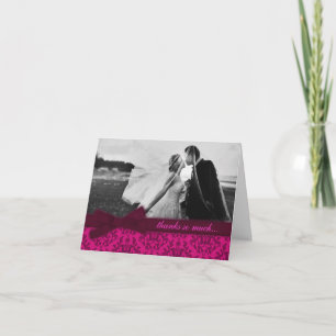 Foto tack damast bröllop mörkt rosa kort