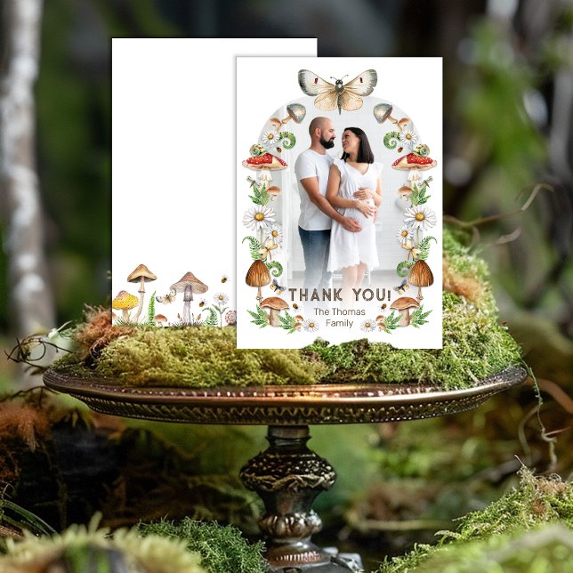Foto - tack för ditt kort för Woodland Mushroom Ba (Woodland Thank You Card)