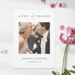 Foto Tack-kort för enkel Elegant Tack Kort<br><div class="desc">Den här anpassningsbarna är bara en chic, ett bröllop tack för att du har en kortmall med elegant, minimalistisk och modern design. Standardformen är vassa hörn av standardtyp, men rundade hörn fungerar också på ett underbart sätt med den här designen. Prova båda utseendet och se vilken av dem du har....</div>