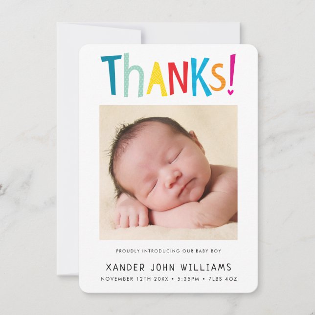 FOTO TACK modern ny bebis färgrik typ Kort (Framsida)